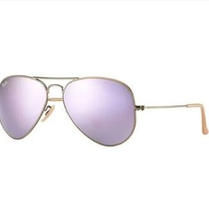 RAY-BAN LAVENDER AVIATOR SUNGLASSES CHROME FINISHES - POLARIZED
